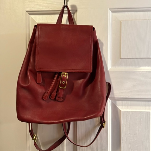 Vintage Coach dark red Legacy leather backpack - Picture 1 of 5
